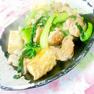 ❤青梗菜と塩豆腐と豚肉の白だし練り胡麻・蜂蜜炒め❤
